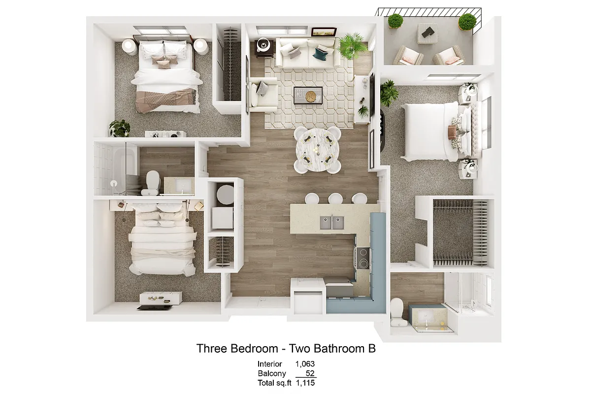 Floor plan Three Bedroom