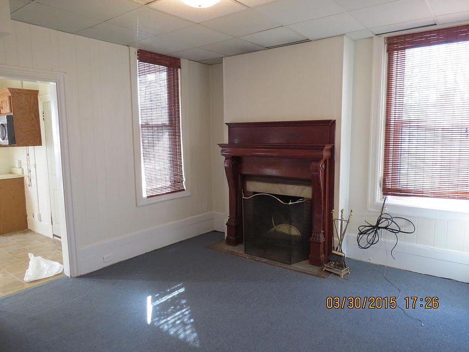 living room with fire place
