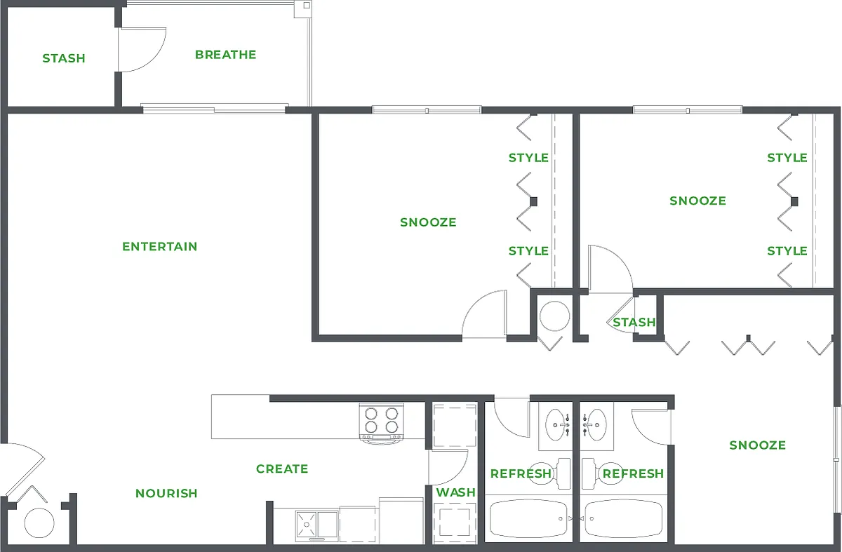 Floor plan 3 BEDROOM 2 BATHROOM (PHASE II)