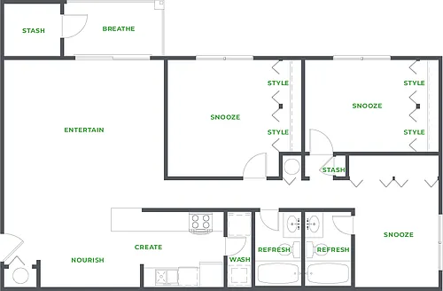 Floor plan 3 BEDROOM 2 BATHROOM (PHASE II)