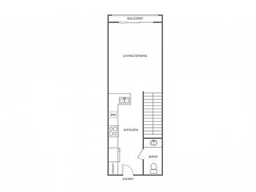 Floor plan Studio Loft (780 SF)