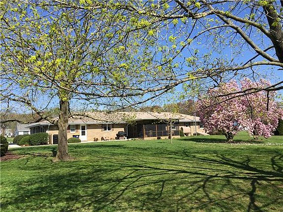 Large backyard with beautiful mature trees