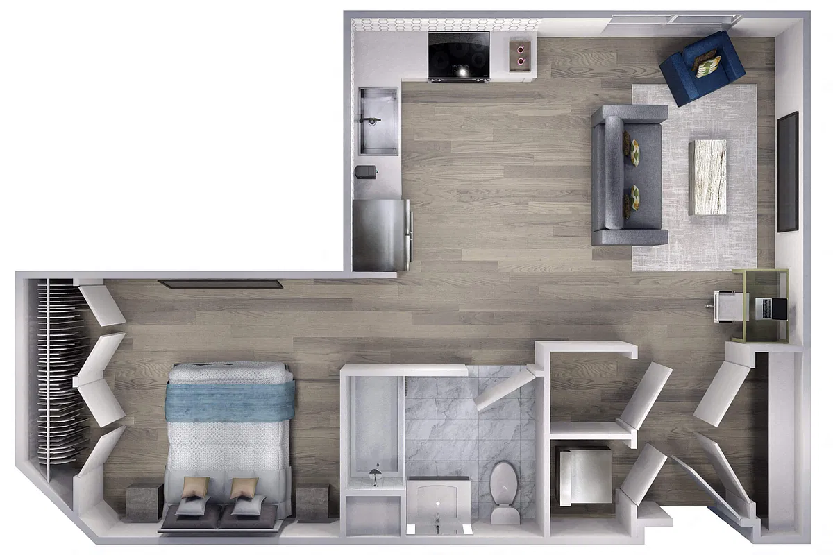 Floor plan Avenue F | Studio-S1
