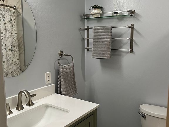 Newly renovated hall bathroom.