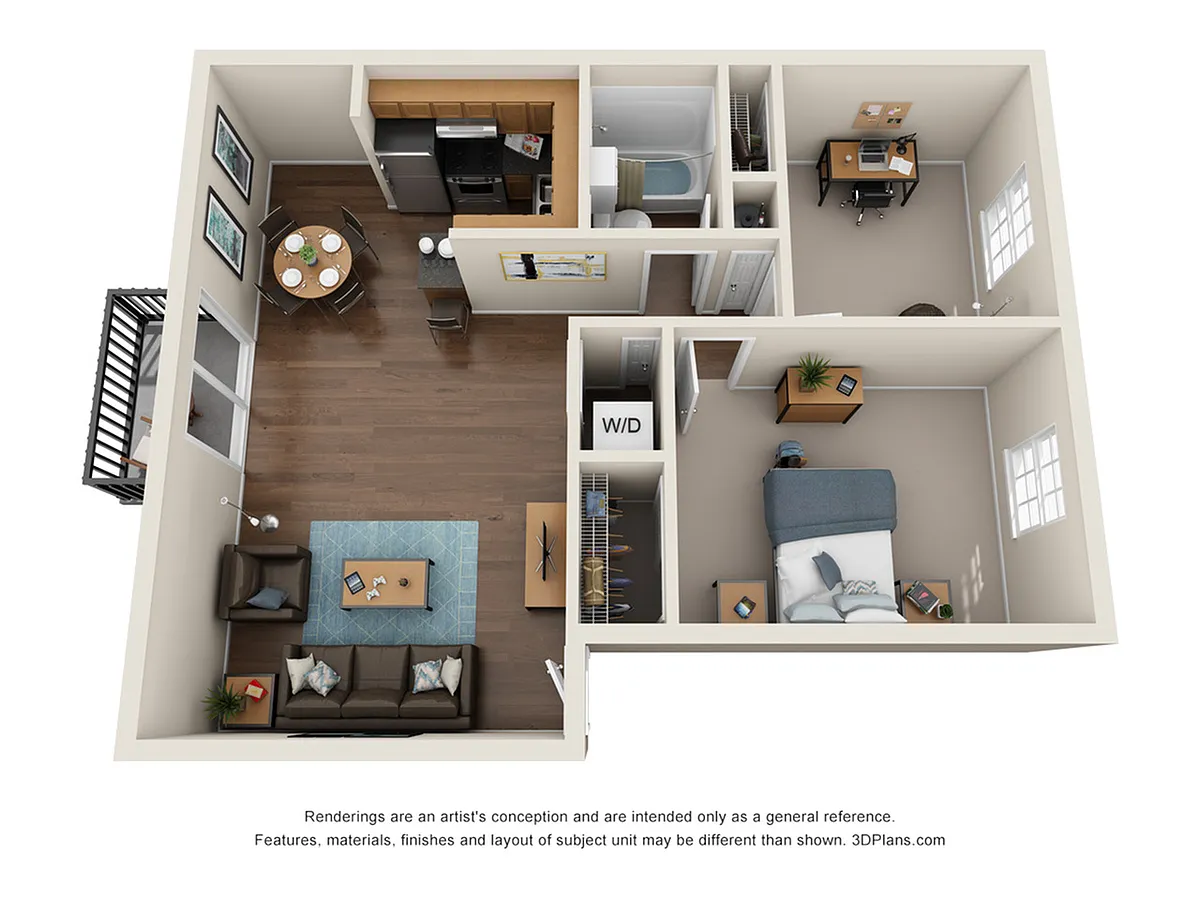 Floor plan 2 Bed 1 Bath