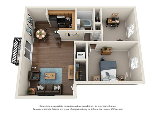 Floor plan 2 Bed 1 Bath