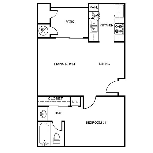 Floor plan A 588 SF Capricorn Square