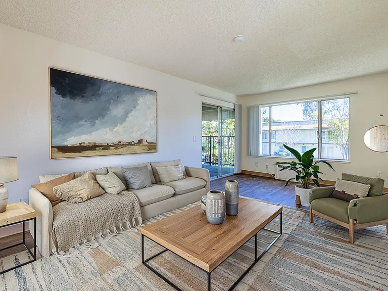 Spacious living room with ample light.