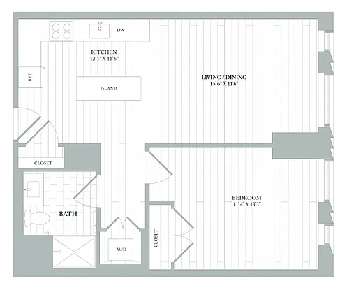 Floor plan A5 | 1 Bed | 1 Bath