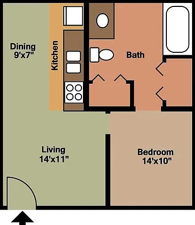 Southwinds 1 Bed floor plan 2D Southwinds 1 Bed floor plan 2D