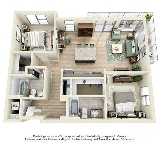 Floor plan Terminus (2 Bed 2 Bath)