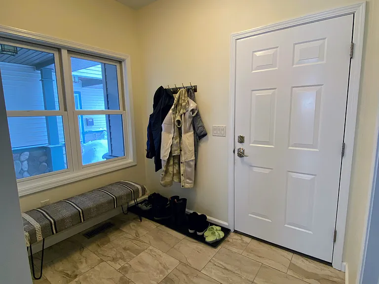 Mudroom with door to 2 stall garage