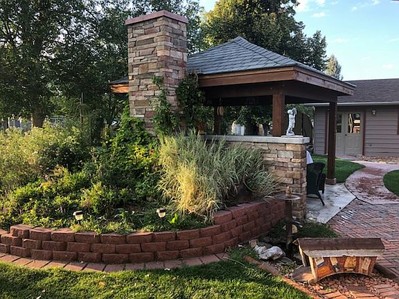 Landscaping by gazebo