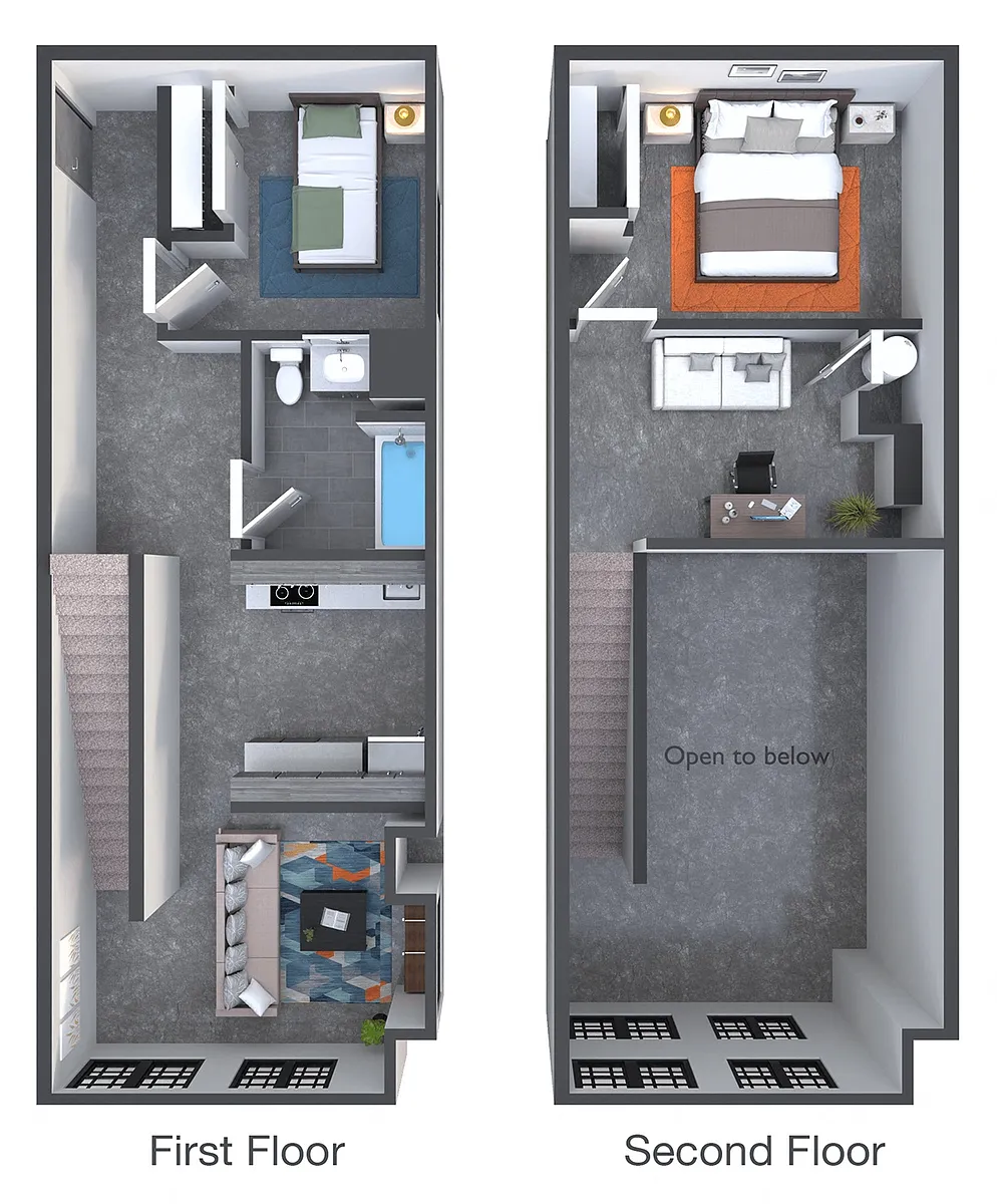 Floor plan Two Bedroom Loft