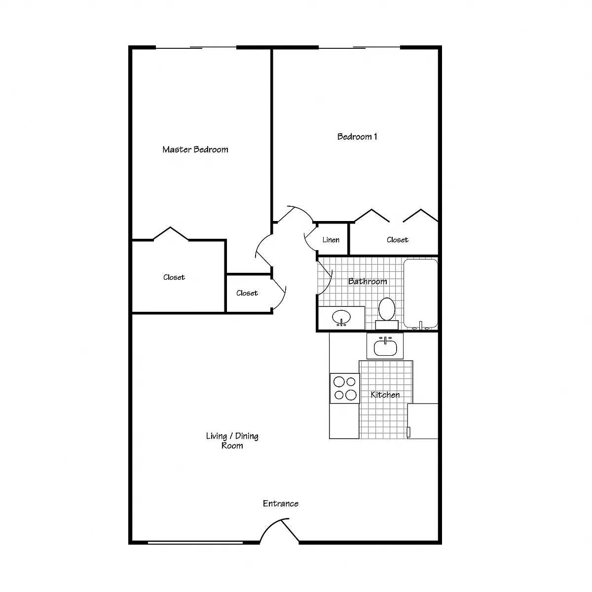 Floor plan 2 Bed 720