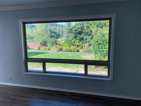 Beautiful views of backyard from living room.