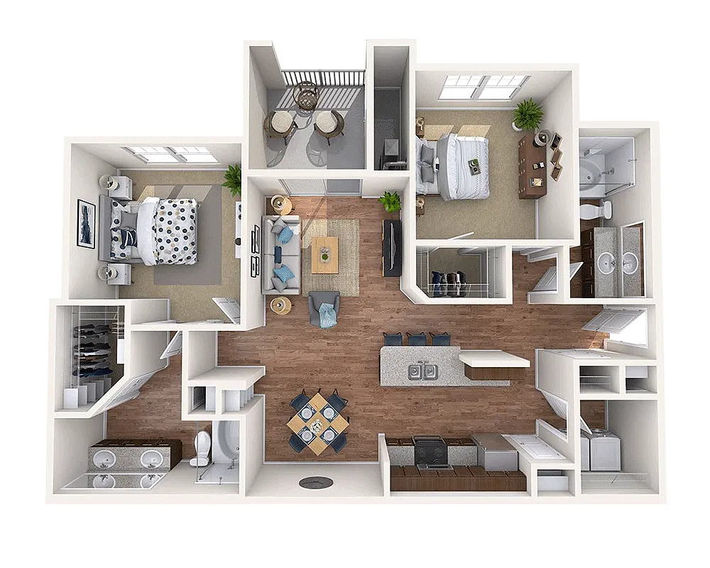 Floor plan Two Bedroom B2B-SRT