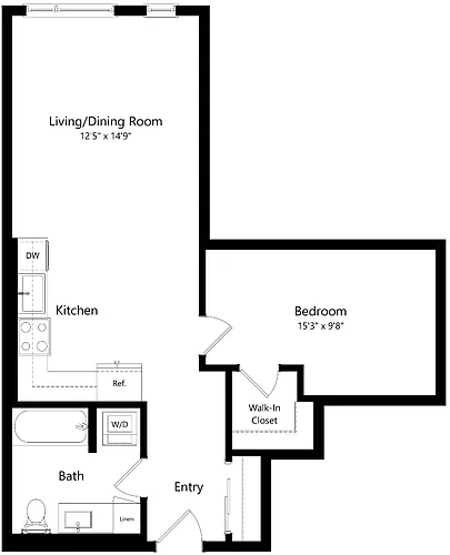 Floor plan Urban One Bedroom U8