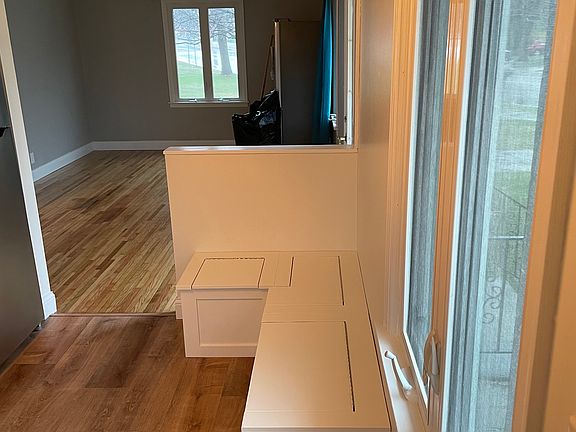 Breakfast nook with view toward living room.