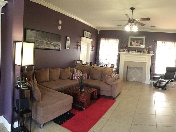 living room with fireplace