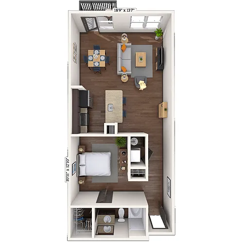 Floor plan Loft 0x1 841-1076 SF