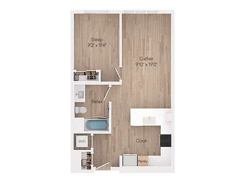 Floor plan 1x1-653