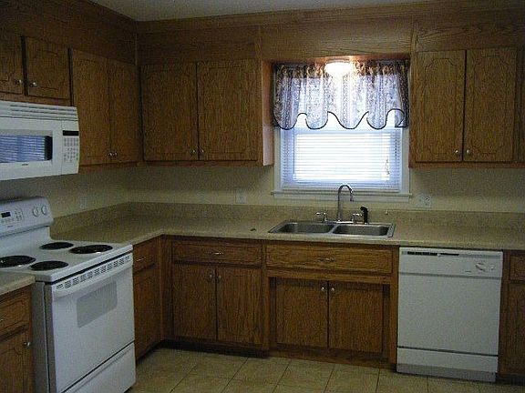 electric range, microwave, dishwasher