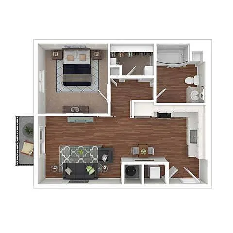 Floor plan One Bedroom A1