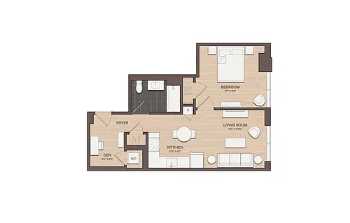Floor plan 1 BR Den