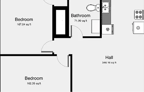 Floor plan Two Bedroom