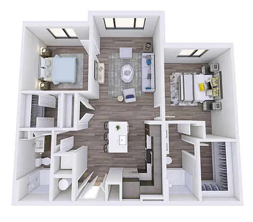 Floor plan 2 BD WHP MOD 1