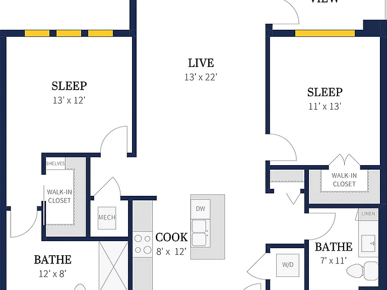 Floor Plan 2A | Arrabelle Apartments | Apartments in Cedarburg, WI Floor Plan 2A | Arrabelle Apartments | Apartments in Cedarburg, WI