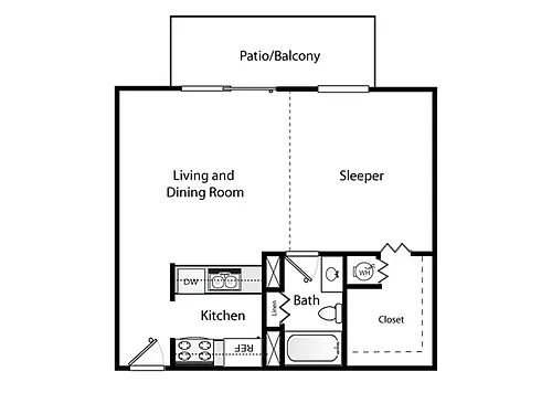 Floor plan Studio Renovated Plus