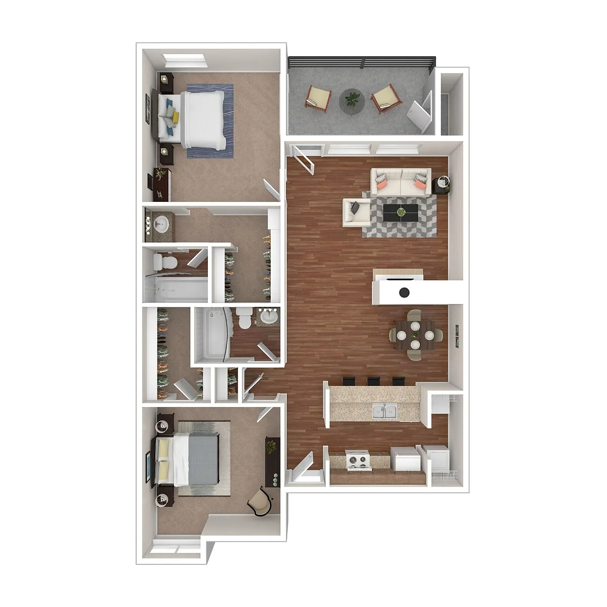 Floor plan 2/2 Split Bedroom