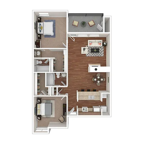 Floor plan 2/2 Split Bedroom