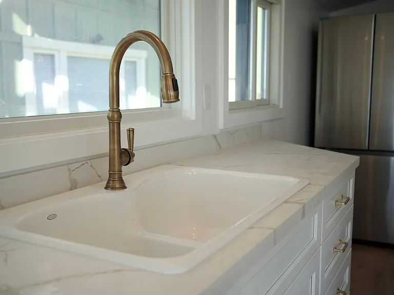 Antique brass kitchen sink