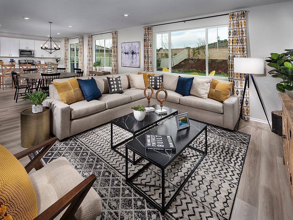 Residence 2 great room modeled at a nearby Meritage community.