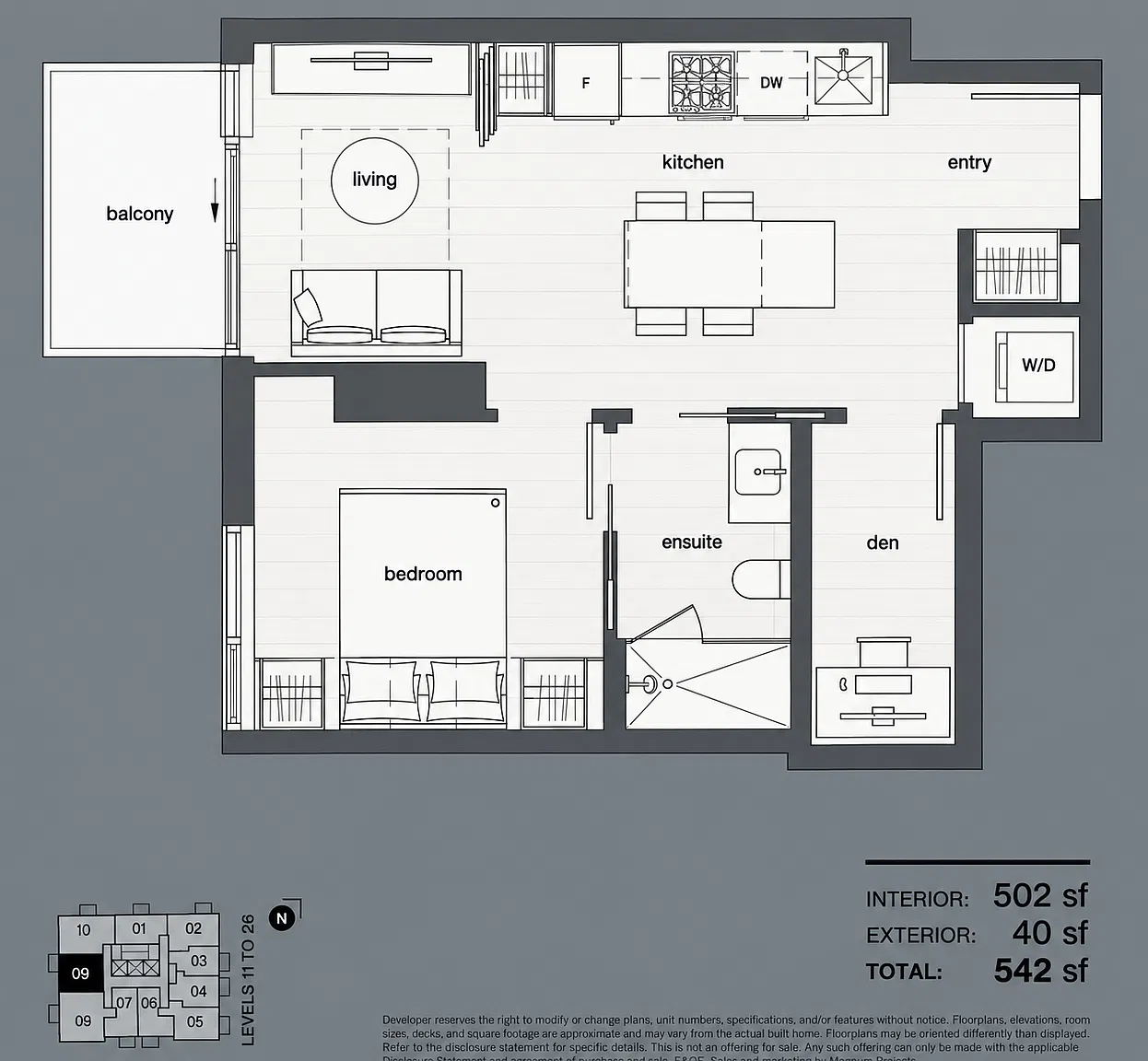 2 bed, 542 sqft, $3,400 — Photo 1