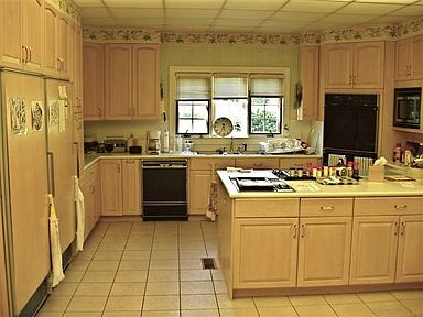 Kitchen with Built-In Freezer and Refrigerator