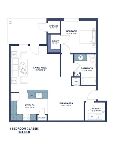 Floor plan One Bedroom