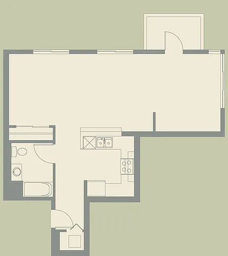 Floor plan Open 1 Bedroom