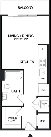 Floor plan Studio PH-S1P