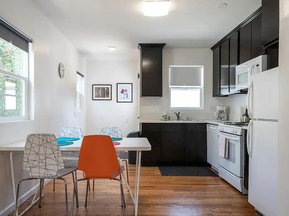 Kitchen & dining area with natural light