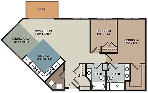 Floor plan 2I - 2 Bedroom