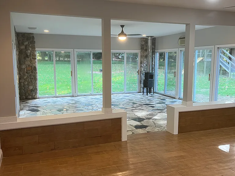 living room, dining room, sunroom