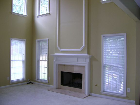 Family room with fireplace, cathedral ceiling