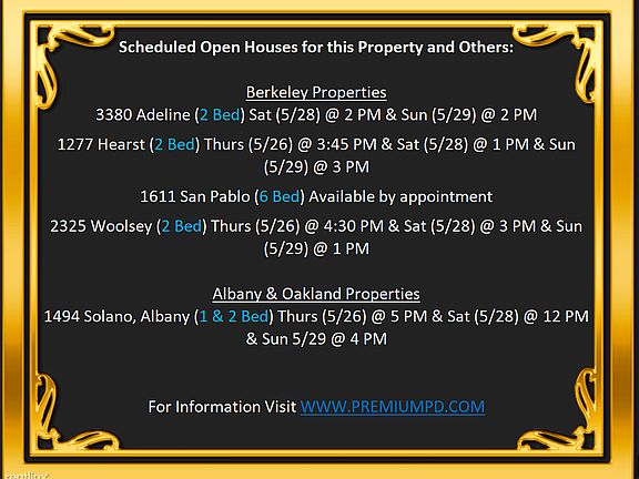 Open House Schedule