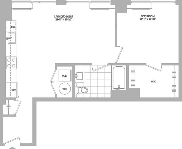 A5 -1x1 floor plan Hamilton Cove