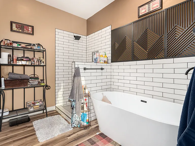 Master Bath with newly installed tub for relaxing after a long work day.