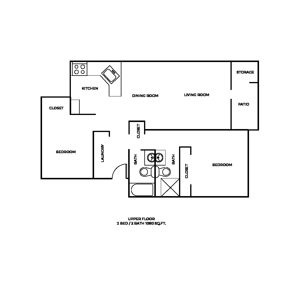 Floor plan Two Bed Two Bath C